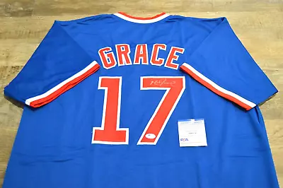 MARK GRACE Autographed Auto Jersey Chicago Cubs Home Blue Beckett COA • $89.99