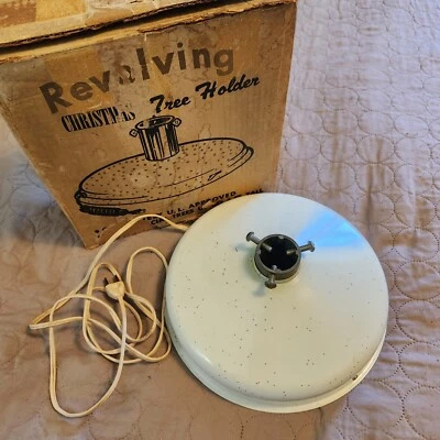 $85 • Buy Vintage Christmas Revolving Tree Holder Stand -Handy Things MFG- Tested/Working