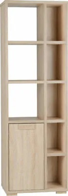 Oak Effect 1 Door 5 Shelves Unit W60.5cm X D39cm X H183cm CAMBRIDGE  • £169