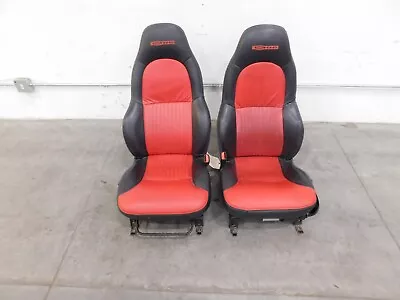 2001 02 03 04 Chevy Corvette C5 Z06 Red / Black Leather Seat Set #08167 Z6 • $630