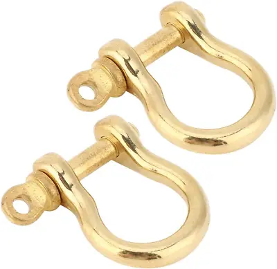 Hztyyier 2Pcs D-Ring Shackle Pure Brass Screw Pin Anchor Shackle Bow Shackle U T • $13.99