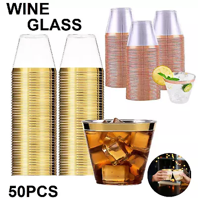 Disposable Reusable Wine Glass Champagne Glasses Bar Drink Cup Cocktail Party • $25.99