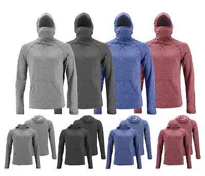 Hooded Ninja Mask Long  Sleeve Shirt  Men's Sports Gym With Thumb Hole T-Shirt • $17.84