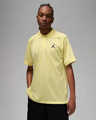 Nike Air Jordan Golf Dri-Fit Polo Shirt Sport Lemon Chiffon Sz L DZ0540-706 • $59.99