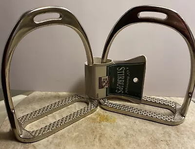 VTG English Heritage 4 1/2” Stirrups NOS Hunt-Med-Wgt Horse Irons Chrome Plated • $24.88