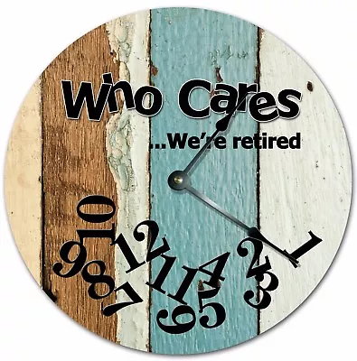 10.5  WHO CARES WERE RETIRED WORN OUT WOOD FLOORS - Large 10.5  Wall Clock 4728 • $35.99