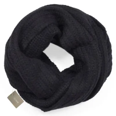 NEW J. CREW Cozy Ribbed Chunky Knit Infinity Snood Scarf Warmer Black Merlot NWT • $28.99