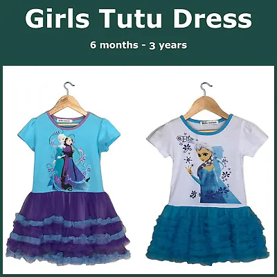 Belle Maison Disney Frozen Baby Anna Elsa Toddler Grils  Tutu Dress Tiered Skirt • $17.50