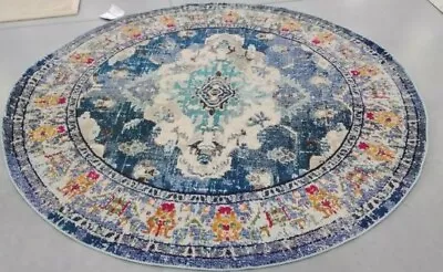  LIGHT BLUE 8' X 8' Round Back Stain Rug Reduced Price 1172705001 MNC243N-8R • $115