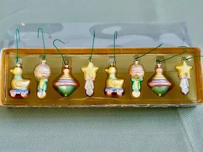 Vintage Mini Blown Glass Baby Ornaments Dept.56 Set Of 8 • $19.99