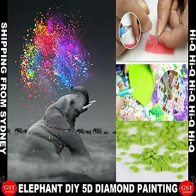$8.99 • Buy 5D Diamond Painting Elephant Full Drill DIY Art Home Decor Embroidery Kits Mural