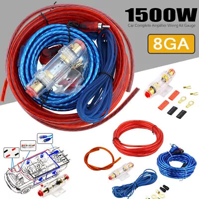 Car Audio Cable Kit 1500W Amp Amplifier Install RCA Subwoofer Sub Wiring 8 Gauge • $7.49