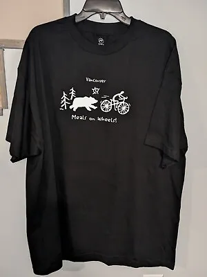 G G S~Vancouver Canada T Shirt~MEALS ON WHEELS~Bear Chasing Bicycle~ Humorous  • $13