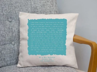£27.90 • Buy Madness 'It Must Be Love' Personalised Song Lyrics Cushion 2nd Anniversary Gift