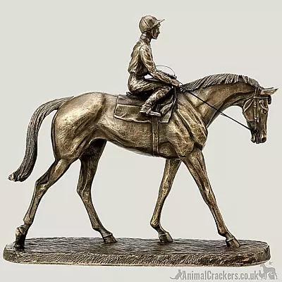 'Going To The Post' Cold Cast Bronze Racehorse Ornament Figurine By Harriet Glen • £72.95