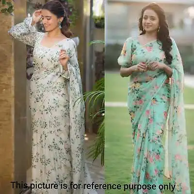 $67.64 • Buy Georgette Designer Floral Sari Ethnic Cocktail Party Wear Indian Saree Blouse