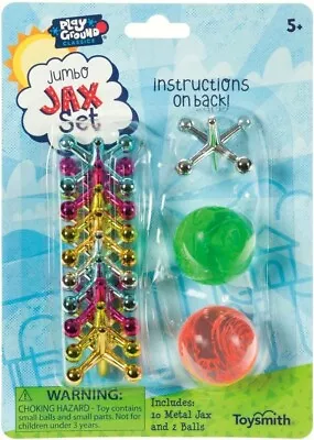 Toysmith Jumbo Jax Set Double Ball Metallic Style Jacks NEW • $6.99