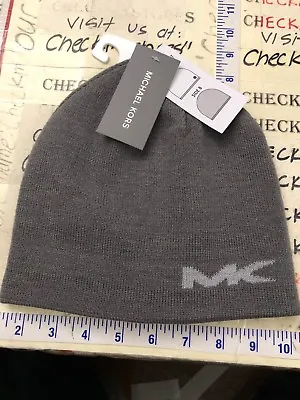 NEW NWT DESIGNER Michael Kors Men's Reversible Beanie ASH GREY MK Logo OSFM  • $19.99