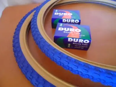 2 Two New Gumwall Bike Tires With 2 Tubes Comp 3 III Style 24x1.75 Blue Bicycle • $38.95