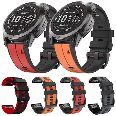 For Garmin Fenix 5 5X Plus 6 6X Pro 7 7X 3 HR QuickFit Silicone Watch Band Strap • $14.55