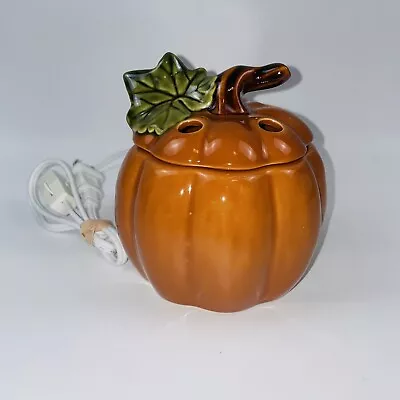 Yankee Candle Wax Warmer Fall Décor Pumpkin Electric Tart Melt Burner Orange • £29.10