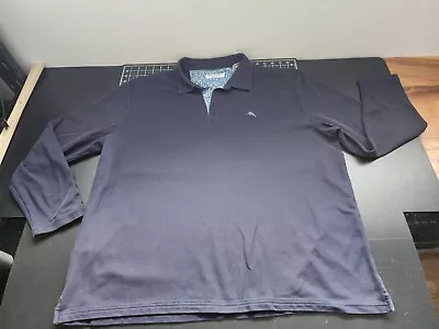 Tommy Bahama Island Zone Long Sleeve Polo Shirt Men's 3XL Navy Blue XXXL • $18.88