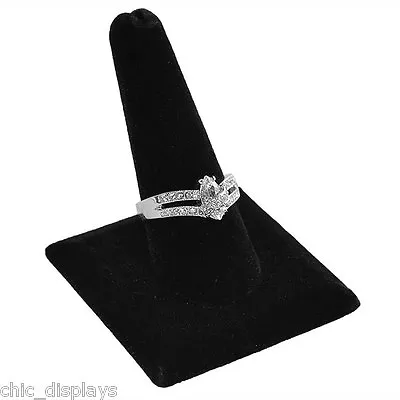 Black Velvet Single Ring Jewelry Display Stand Holder One Finger Stand 2 3/8 H  • $8.45