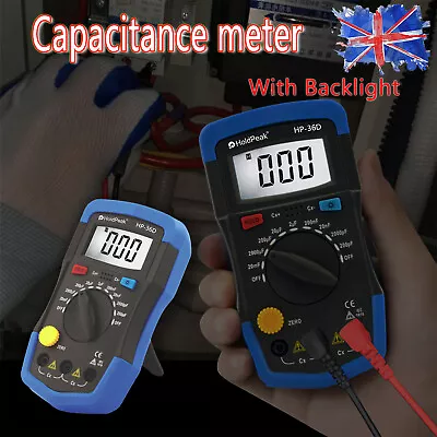 Digital Multimeter Capacitance 200pF-20mF Meter Capacitor Tester Measure Tool • £19.99
