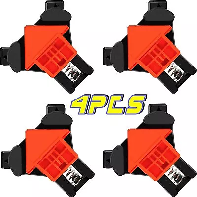 4PCS 90 Degree Right Angle Clip Corner Clamps Set Holders Woodworking Hand Tools • $12.49