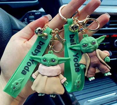 2 Styles Star Wars Baby Yoda PVC Bags Hanger Pendant Keychains Key Rings • $4.99