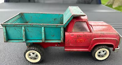 VINTAGE 1960s TONKA PRESSED STEEL #116 RED/AQUA DUMP TRUCK • $26