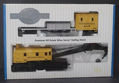 Bachmann Silver Series 16114 HO PRR 250 Ton Crane Car W Boom Tender MOW RTR NIB • $31.99