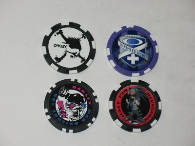 $65 • Buy Oakley Poker Chip (4)  ~Juliet X Squared Display Case Coin Half Jacket X Metal