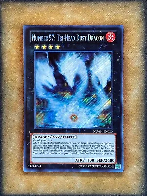 Yugioh Number 57: Tri-Head Dust Dragon NUMH-EN030 Secret Rare NM • $3.49