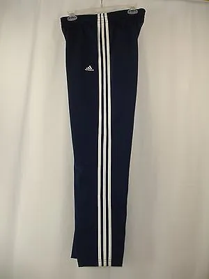 Adidas Mens S Track Pants Blue White 3 Stripe Unlined Training Warm-Up Running • $19.90