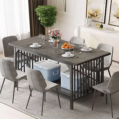 70.8'' Single Dining Table For 8 People Rectangular Farmhouse Kitchen Table • $141.99