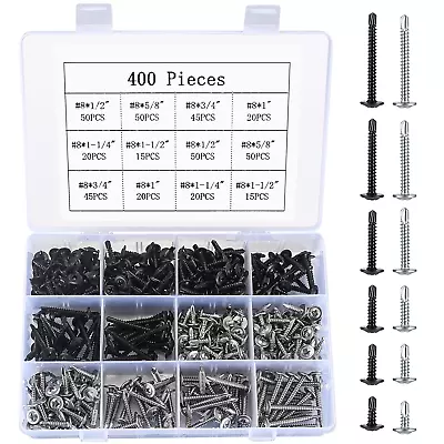 400 Pcs Self Tapping Sheet Metal Screws Assortment Kit 410 Stainless Steel Modi • $21.05