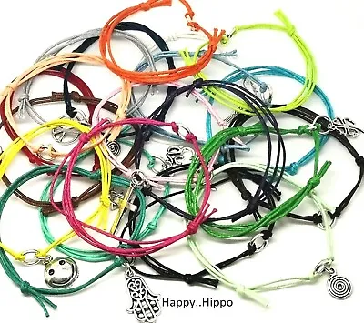 Variety Of Symbol Themed Charm Cotton Friendship Wish Stackable Bracelets • £1.75