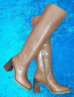 Vince Camuto “Enaya” Cognac Leather Over The Knee Boots U.S. Size 8M • $80