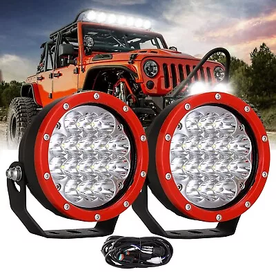 Red Pair 5inch LED Driving Lights Spot Beam Offroad Truck Work 4WD Fog Cube Pods • $72.99