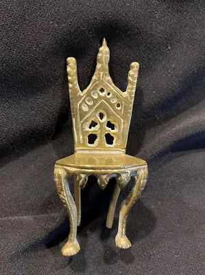 Miniature Brass Throne/Chair Decorative Ornament /Dolls House Furniture • $20