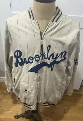 Brooklyn Dodgers Reversable Mirage 1955 World Series Baseball Jacket Mens 2XL • $100