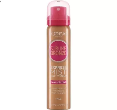 L'Oreal Sublime Bronze Express Mist Self Tanning Face Dry Mist Non Tinted 75ml • £7.98