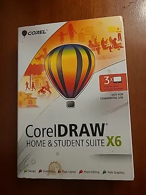 Corel CorelDRAW Home & Student Suite X6 3 Users Graphic Design Suite For Windows • £80