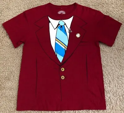 Anchorman 4 Red Suit And Tie Buttons Graphic T-Shirt Paramount • $19.99