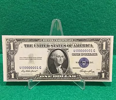 $3 • Buy $1 One Dollar Low Serial Number (STICKER!) (U 00000001 G)  (READ DESCRIPTION !)