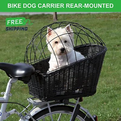 £66.45 • Buy Bike Carrier Dog Rear Mounted Bicycle Pet Cat Basket Cycling Travel Seat Wicker