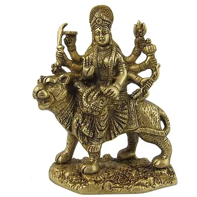 $44.41 • Buy Miniature Figurine Brass Statue Of Goddess Goddess Durga