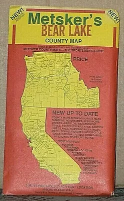 Late 1990's Metsker's Map Of Bear Lake County Idaho • $6.99