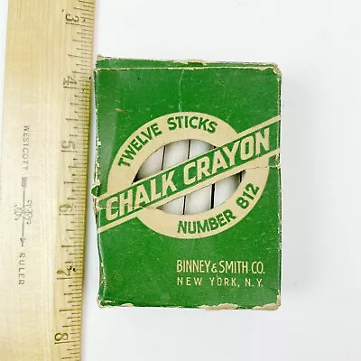 Vintage Binney & Smith Co New York Partial Box Chalk Crayon #812 Gold Medal • $8